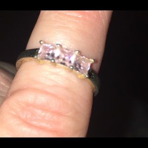 Pink diamond simulated ring